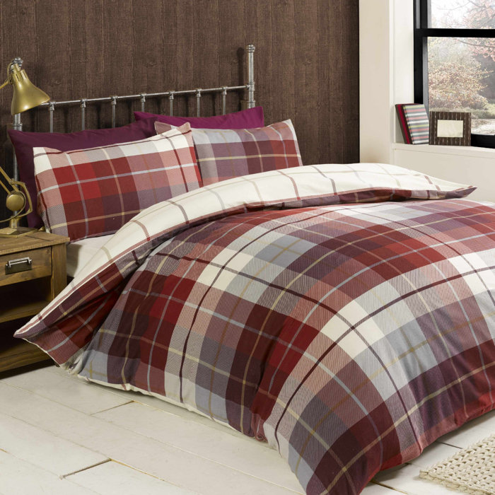 Alpen Home Check Brushed Cotton 150 TC Duvet Cover Set & Reviews